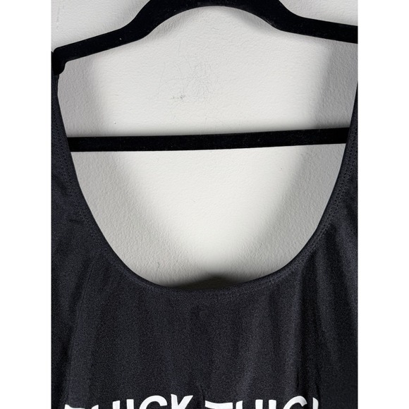 Womens Black One piece Size XXL "Thick Thighs Save Lives" Swim Suit Beach Summer - Picture 6 of 9
